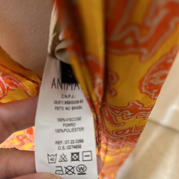 Animale Brazil Orange Printed Dress 42 - Picture 10 of 10